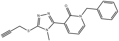 1-苄基-3-(4-甲基-5-(丙-2-炔-1-基硫)-4H-1,2,4-三唑-3-基)吡啶-2(1H)-酮 结构式