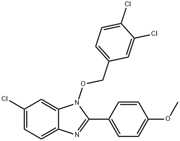 4-(6-CHLORO-1-[(3,4-DICHLOROBENZYL)OXY]-1H-1,3-BENZIMIDAZOL-2-YL)PHENYL METHYL ETHER 结构式