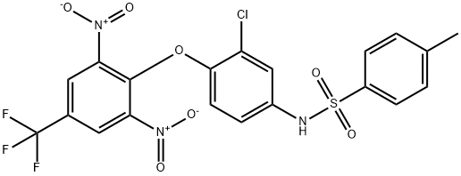 N-(3-CHLORO-4-[2,6-DINITRO-4-(TRIFLUOROMETHYL)PHENOXY]PHENYL)-4-METHYLBENZENESULFONAMIDE 结构式