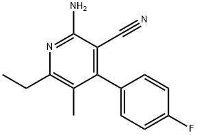 2-AMINO-6-ETHYL-4-(4-FLUOROPHENYL)-5-METHYLNICOTINONITRILE 结构式