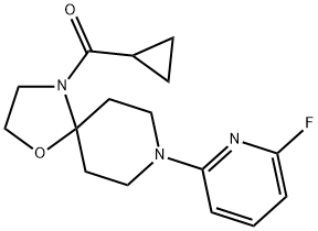 CYCLOPROPYL[8-(6-FLUORO-2-PYRIDINYL)-1-OXA-4,8-DIAZASPIRO[4.5]DEC-4-YL]METHANONE 结构式