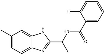 2-FLUORO-N-[1-(5-METHYL-1H-1,3-BENZIMIDAZOL-2-YL)ETHYL]BENZENECARBOXAMIDE 结构式