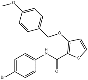 N-(4-BROMOPHENYL)-3-[(4-METHOXYBENZYL)OXY]-2-THIOPHENECARBOXAMIDE 结构式