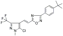 3-[4-(TERT-BUTYL)PHENYL]-5-(2-[5-CHLORO-1-METHYL-3-(TRIFLUOROMETHYL)-1H-PYRAZOL-4-YL]VINYL)-1,2,4-OXADIAZOLE 结构式