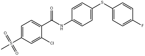 2-CHLORO-N-(4-[(4-FLUOROPHENYL)SULFANYL]PHENYL)-4-(METHYLSULFONYL)BENZENECARBOXAMIDE 结构式