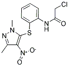 N1-(2-[(1,3-DIMETHYL-4-NITRO-1H-PYRAZOL-5-YL)THIO]PHENYL)-2-CHLOROACETAMIDE 结构式