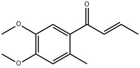 反式-1-(4,5-二甲氧基-2-甲基苯基)-2-丁烯-1-酮 结构式