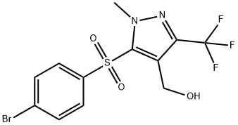 [5-[(4-BROMOPHENYL)SULFONYL]-1-METHYL-3-(TRIFLUOROMETHYL)-1H-PYRAZOL-4-YL]METHANOL 结构式