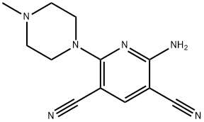 2-Amino-6-(4-methylpiperazino)-3,5-pyridinedicarbonitrile 结构式