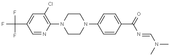 4-(4-[3-Chloro-5-(trifluoromethyl)-2-pyridinyl]piperazino)-N-[(dimethylamino)methylene]benzenecarboxamide 结构式