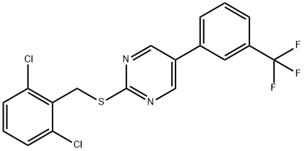 2,6-DICHLOROBENZYL 5-[3-(TRIFLUOROMETHYL)PHENYL]-2-PYRIMIDINYL SULFIDE 结构式