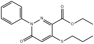 ETHYL 6-OXO-1-PHENYL-4-(PROPYLSULFANYL)-1,6-DIHYDRO-3-PYRIDAZINECARBOXYLATE 结构式