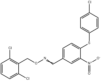 4-[(4-CHLOROPHENYL)SULFANYL]-3-NITROBENZENECARBALDEHYDE O-(2,6-DICHLOROBENZYL)OXIME 结构式
