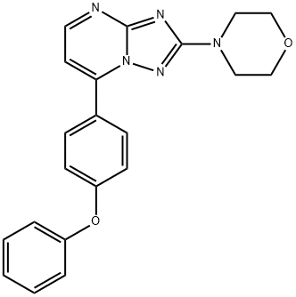 2-MORPHOLINO-7-(4-PHENOXYPHENYL)[1,2,4]TRIAZOLO[1,5-A]PYRIMIDINE 结构式