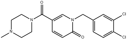 1-(3,4-DICHLOROBENZYL)-5-[(4-METHYLPIPERAZINO)CARBONYL]-2(1H)-PYRIDINONE 结构式