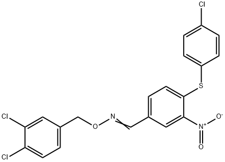 4-[(4-CHLOROPHENYL)SULFANYL]-3-NITROBENZENECARBALDEHYDE O-(3,4-DICHLOROBENZYL)OXIME 结构式