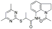N-(1-ACETYL-2,3-DIHYDRO-(1H)-INDOL-7-YL)-2-[(4,6-DIMETHYLPYRIMIDIN-2-YL)THIO]PROPANAMIDE 结构式