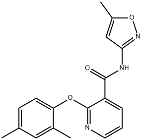 (2-(2,4-DIMETHYLPHENOXY)(3-PYRIDYL))-N-(5-METHYLISOXAZOL-3-YL)FORMAMIDE 结构式
