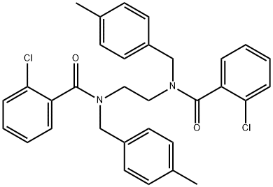 2-CHLORO-N-(2-[(2-CHLOROBENZOYL)(4-METHYLBENZYL)AMINO]ETHYL)-N-(4-METHYLBENZYL)BENZENECARBOXAMIDE 结构式