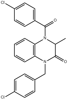 4-(4-CHLOROBENZOYL)-1-(4-CHLOROBENZYL)-3-METHYL-3,4-DIHYDRO-2(1H)-QUINOXALINONE 结构式