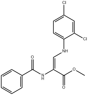 METHYL 2-(BENZOYLAMINO)-3-(2,4-DICHLOROANILINO)ACRYLATE 结构式