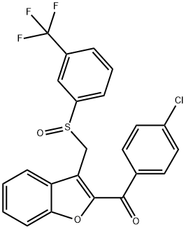 (4-CHLOROPHENYL)[3-(([3-(TRIFLUOROMETHYL)PHENYL]SULFINYL)METHYL)-1-BENZOFURAN-2-YL]METHANONE 结构式