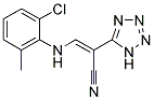 2-(2H-2,3,4,5-TETRAAZOLYL)-3-((2-CHLORO-6-METHYLPHENYL)AMINO)PROP-2-ENENITRILE 结构式