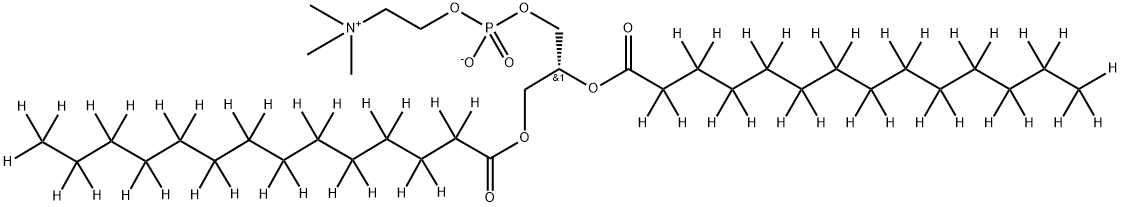 氘代1,2-双肉豆蔻酰基-3-卵磷甘油酯 结构式