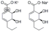 (2R,3S)-1-CARBOXY-4-PROPYL-2,3-DIHYDROXYCYCLOHEXA-4,6-DIENE, POTASSIUM SALT, BALANCE SODIUM SALT 结构式