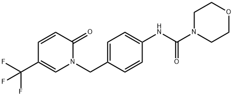 N-(4-([2-OXO-5-(TRIFLUOROMETHYL)-1(2H)-PYRIDINYL]METHYL)PHENYL)-4-MORPHOLINECARBOXAMIDE 结构式