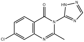7-Chloro-2-methyl-3-(1H-1,2,4-triazol-3-yl)-4(3H)-quinazolinone 结构式