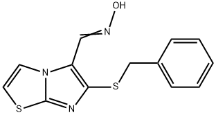 6-(BENZYLSULFANYL)IMIDAZO[2,1-B][1,3]THIAZOLE-5-CARBALDEHYDE OXIME 结构式