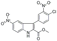 METHYL 3-(4-CHLORO-3-NITROPHENYL)-5-NITRO-1H-INDOLE-2-CARBOXYLATE 结构式