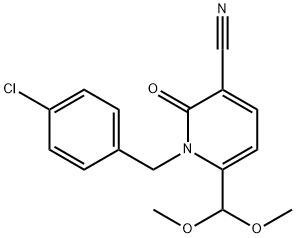 1-(4-CHLOROBENZYL)-6-(DIMETHOXYMETHYL)-2-OXO-1,2-DIHYDRO-3-PYRIDINECARBONITRILE 结构式