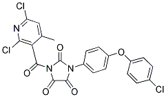 1-[4-(4-CHLOROPHENOXY)PHENYL]-3-[(2,6-DICHLORO-4-METHYL-3-PYRIDYL)CARBONYL]IMIDAZOLIDINE-2,4,5-TRIONE 结构式