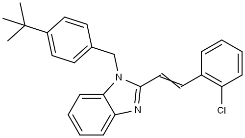 1-[4-(tert-Butyl)benzyl]-2-(2-chlorostyryl)-1H-1,3-benzimidazole 结构式