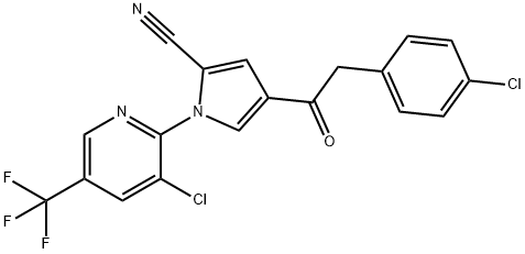 4-[2-(4-CHLOROPHENYL)ACETYL]-1-[3-CHLORO-5-(TRIFLUOROMETHYL)-2-PYRIDINYL]-1H-PYRROLE-2-CARBONITRILE 结构式