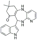 2,10,12-Triaza-9-indol-3-yl-5,5-dimethyltricyclo[9.4.0.0(3,8)]pentadeca-1(15),3(8),11(12),13-tetraen-7-one 结构式