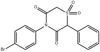 4-(4-BROMOPHENYL)-2-PHENYL-1LAMBDA6,4-THIAZINANE-1,1,3,5-TETRAONE 结构式