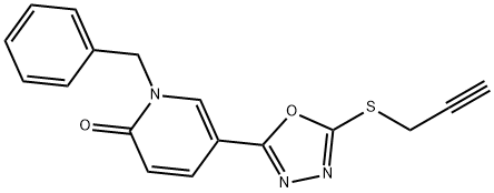 1-苄基-5-(5-(丙-2-炔-1-基硫)-1,3,4-噁二唑-2-基)吡啶-2(1H)-酮 结构式