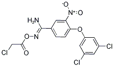 O1-(2-CHLOROACETYL)-4-(3,5-DICHLOROPHENOXY)-3-NITROBENZENE-1-CARBOHYDROXIMAMIDE 结构式