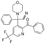 2-[2-BENZOYL-5-(TRIFLUOROMETHYL)-3-PYRIDINYL]-2-MORPHOLINO-2-PHENYLACETONITRILE 结构式