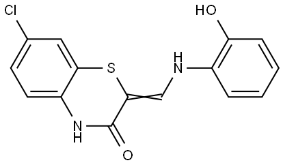 7-Chloro-2-[(2-hydroxyanilino)methylene]-2H-1,4-benzothiazin-3(4H)-one 结构式
