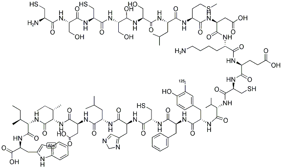 ENDOTHELIN-1 (HUMAN, PORCINE), [125I]TYR13- 结构式