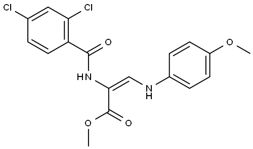 Methyl 2-[(2,4-dichlorobenzoyl)amino]-3-(4-methoxyanilino)acrylate 结构式