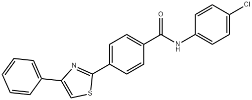 N-(4-Chlorophenyl)-4-(4-phenyl-1,3-thiazol-2-yl)benzenecarboxamide 结构式