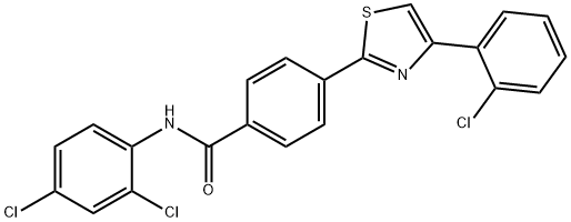 4-[4-(2-Chlorophenyl)-1,3-thiazol-2-yl]-N-(2,4-dichlorophenyl)benzenecarboxamide 结构式
