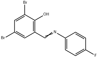 2,4-DIBROMO-6-([(4-FLUOROPHENYL)IMINO]METHYL)BENZENOL 结构式