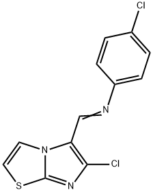 4-CHLORO-N-[(6-CHLOROIMIDAZO[2,1-B][1,3]THIAZOL-5-YL)METHYLENE]ANILINE 结构式