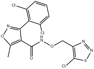 N-[(5-CHLORO-1,2,3-THIADIAZOL-4-YL)METHOXY]-3-(2,6-DICHLOROPHENYL)-5-METHYL-4-ISOXAZOLECARBOXAMIDE 结构式